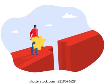 businessman standing crossing with man completing road,goals, challenges ,opportunity ,solution and decision  new ideas, ambition and success concept illustrator