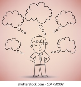 Businessman Standing and dreaming Vector