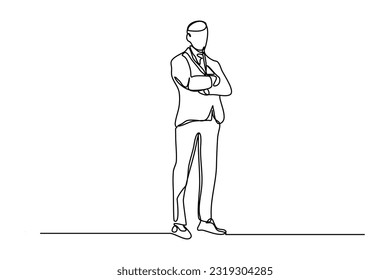 Businessman standing and his