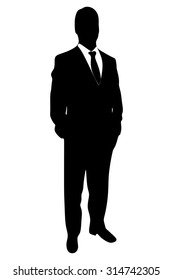 businessman standing isolated on white