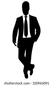 businessman standing isolated on white