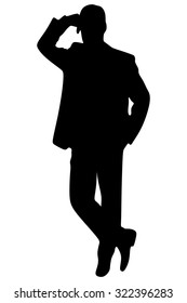 businessman standing isolated on white