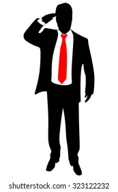 businessman standing isolated on white