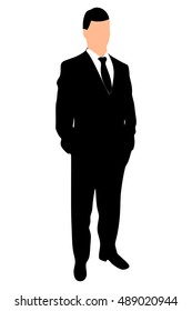 businessman standing isolated on white