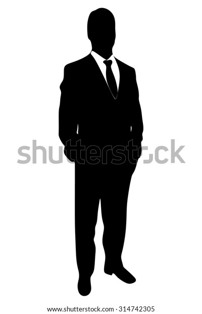 Businessman Standing Isolated On White Stock Vector (Royalty Free