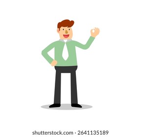Businessman standing with ok sign