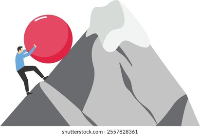 Businessman standing on exploring direction, efforts to get to the top, business direction, business success, Vector illustration design concept in flat style
