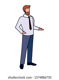 businessman standing on white background vector illustration design