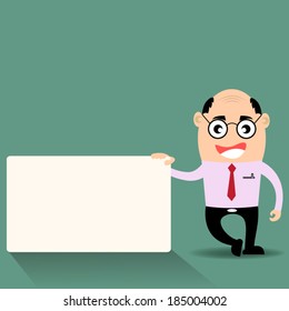 businessman standing with paper vector