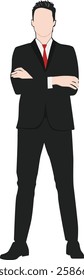 Businessman standing pose full body illustration
