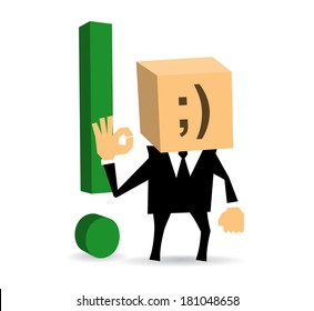 Businessman standing and shows that everything is OK