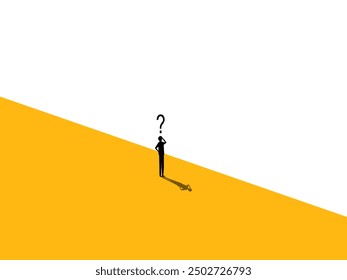 Businessman standing thinking of a problem on a safe space