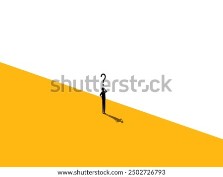 Businessman standing thinking of a problem on a safe space