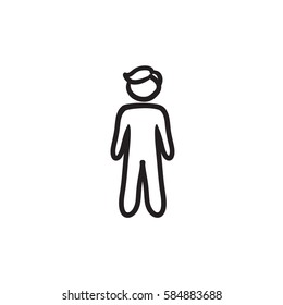 Businessman standing vector sketch icon isolated on background. Hand drawn Businessman standing icon. Businessman standing sketch icon for infographic, website or app.