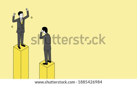 businessman standing willingly on graph,3d illustration,isometric,vector illustration