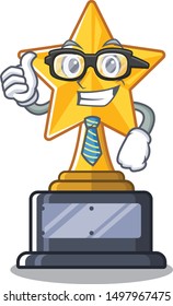 Businessman star trophy with the character shape