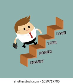 Businessman start up to climbing the stairs of success