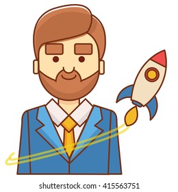 Businessman with a start up project