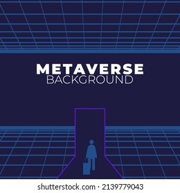 Businessman Start and Steps into Future Door. Moving Forward to New Technology, Blockchain and the Next Layer of the Internet Concepts. Futuristic Tone