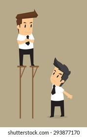 businessman started working at higher position. vector