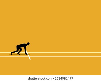 Businessman starts a running track starting point business