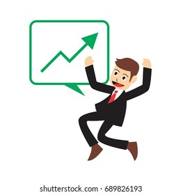 businessman with statistics graph