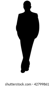 Businessman stay with cross legs  Icon.