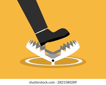 businessman stepped into the trap