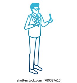 Businessman with stick