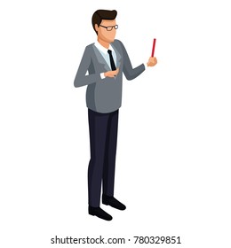 Businessman with stick 3d