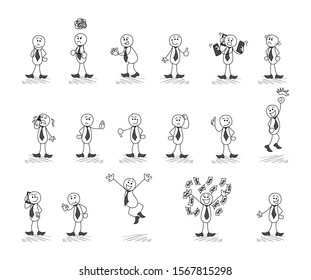 Businessman sticks figurki, the way to success. EPS10 vector illustration
