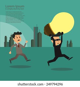 businessman stolen idea, ideas Concept Illustration vector