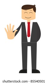 businessman with stop hand isolated over white background. vector