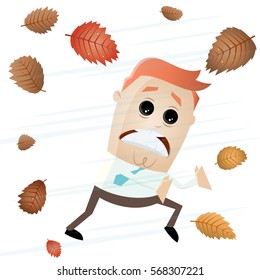 businessman in stormy weather
