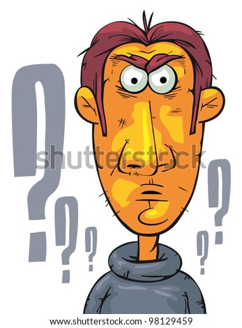 Businessman with straight face