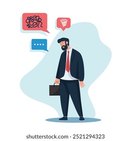 Businessman Stress and tired vector illustration	
