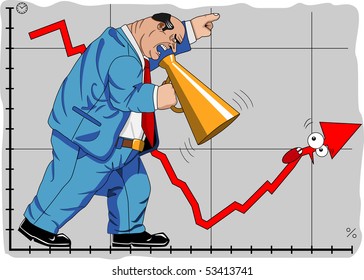 The businessman struggle against crisis by his funny method