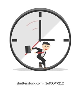 businessman stuck in the time
