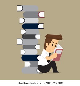 businessman studies in the Book. vector