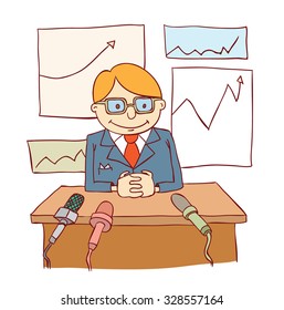 Businessman success, vector illustration.