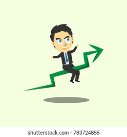 Businessman to the success way illustration