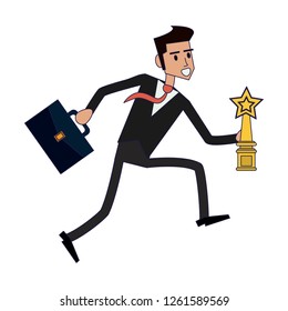 Businessman successful cartoon