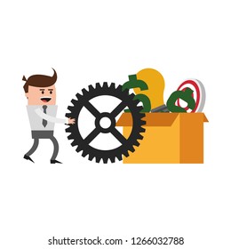 Businessman successful cartoon