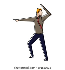 businessman successful gesturing pointing something