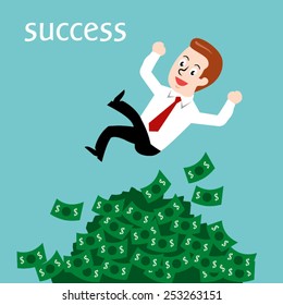 Businessman successful; Vector Illustration