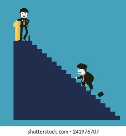 the businessman is successful while the competitor can not do