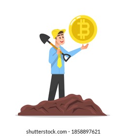A businessman successfully mining bitcoin