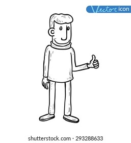 Businessman sucess, vector illustration.