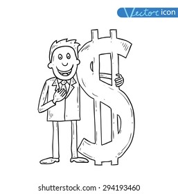 Businessman sucess, vector illustration.