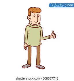 Businessman sucess, vector illustration.